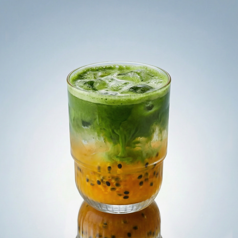 Passionfruit Basil Matcha Fizz