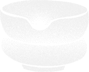 Line illustration of a hand lifting a matcha bowl to drink, representing the Align stage of the Yūzen matcha tea ritual